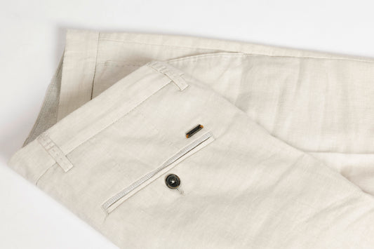 Chalk structured regular fit trousers Zilton - Magnus 59/200