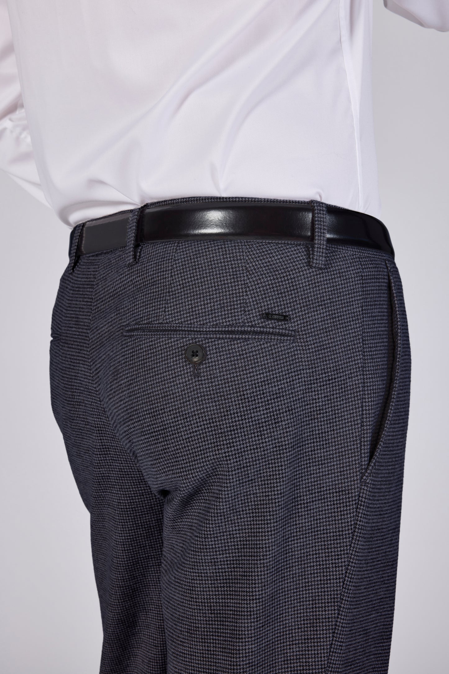 navy geruite katoenen regular fit broek Zilton - Magnus 71/390