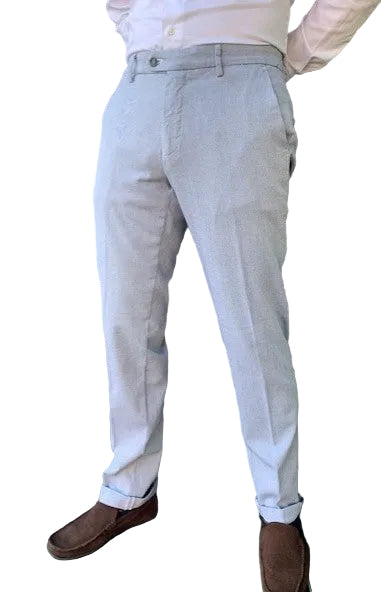 Blauwe gestructureerde katoenen slim fit broek Torino Mason's - CB155/001