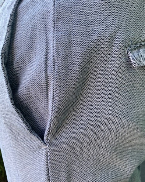 Blauwe gestructureerde katoenen slim fit broek Torino Mason's - CB155/001