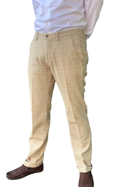 Beige geruite katoenen slim fit broek Torino Mason's - CBE613/395