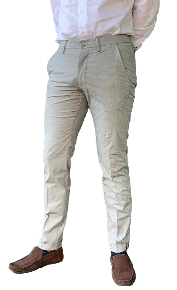 Grijs gestreepte katoenen slim fit broek Torino Mason's - CTE428/266