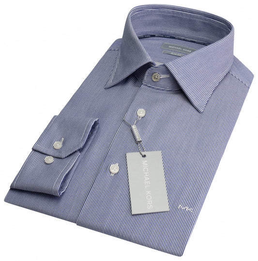 Blue striped cotton slim fit shirt Michael Kors - MK0DS01177/400