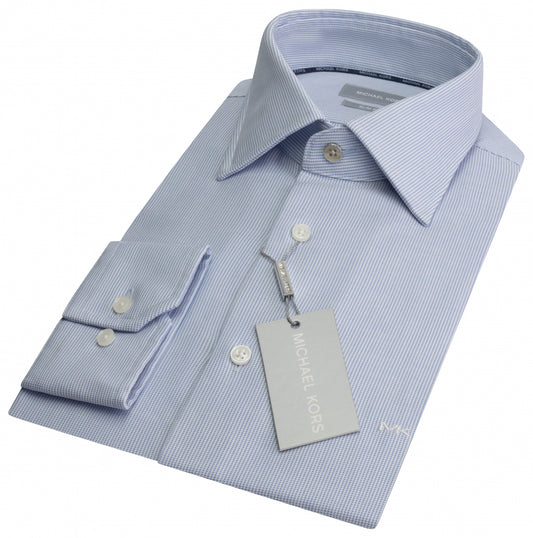 Blue structured cotton slim fit shirt Michael Kors - MK0DS01173/455