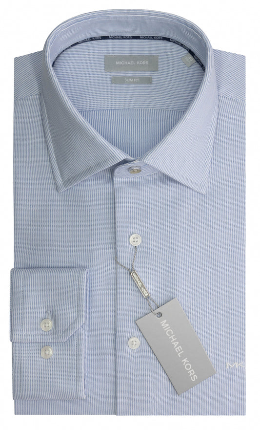 Blue structured cotton slim fit shirt Michael Kors - MK0DS01173/455