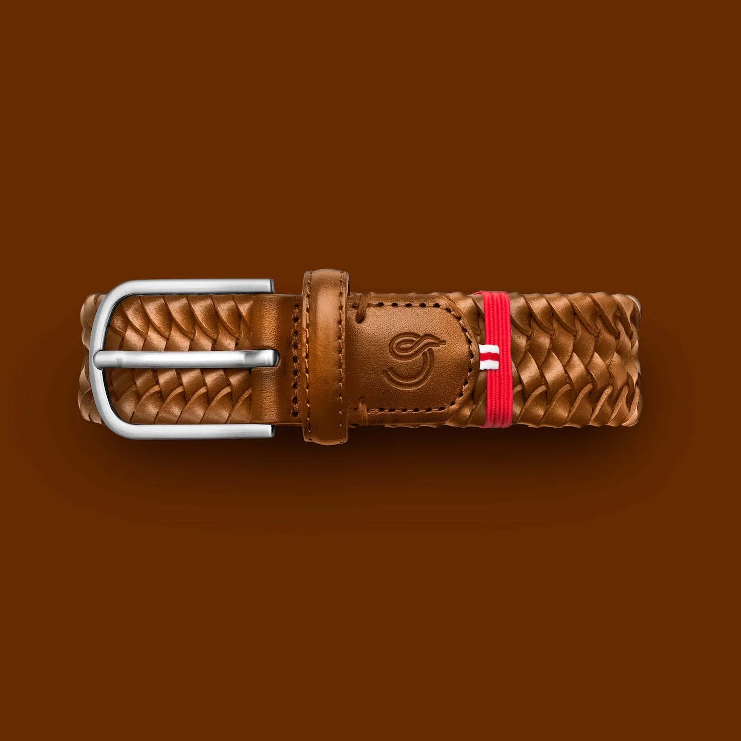 camel leren elastische riem La Boucle - Napoli