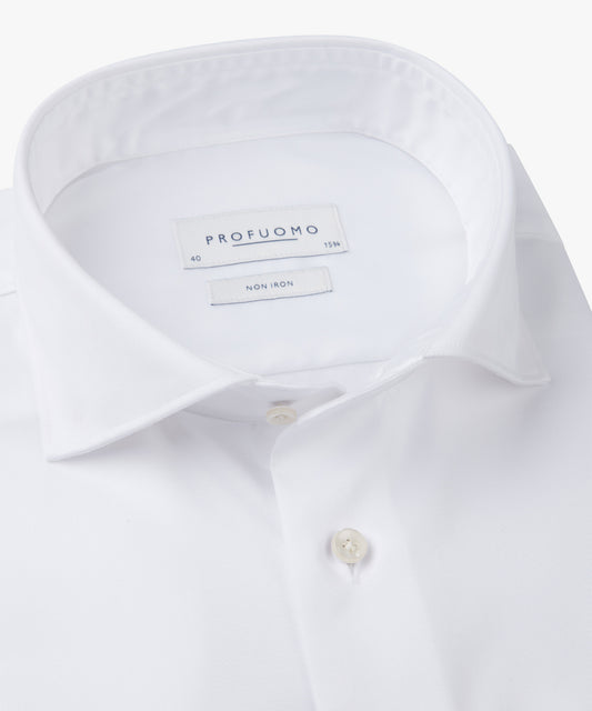 White cotton slim fit shirt Profuomo - PP2H00010A-B