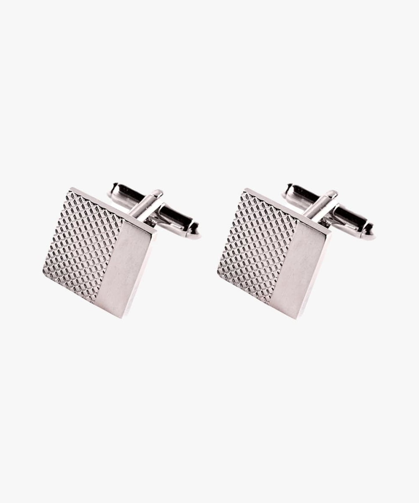 Silver brushed relief square cufflinks Profuomo - PP3MAB031A