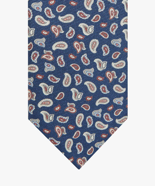 Navy silk tie with paisley print Profuomo - PPUA30002E