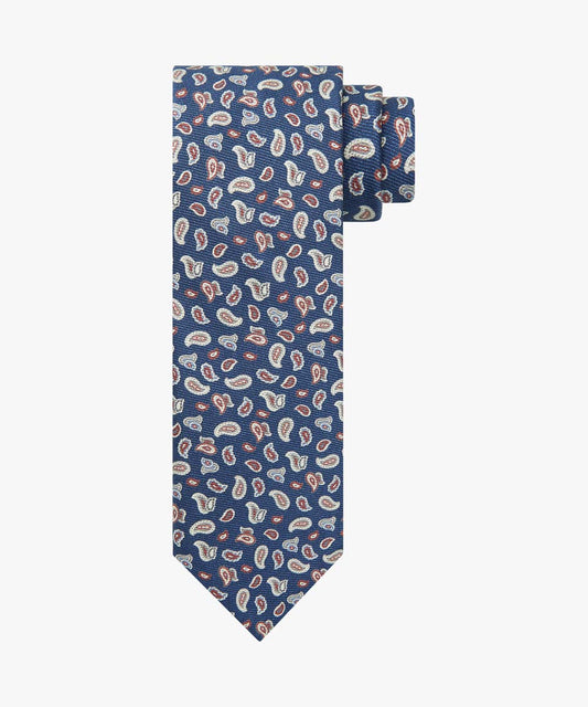 Navy silk tie with paisley print Profuomo - PPUA30002E