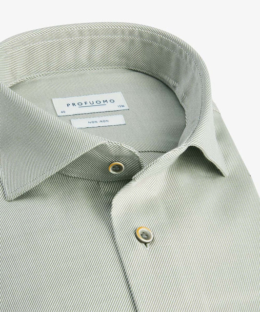 Green cotton slim fit shirt Profuomo - PPUH30004B