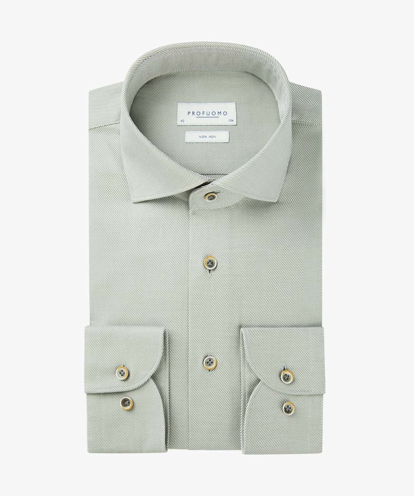 Green cotton slim fit shirt Profuomo - PPUH30004B