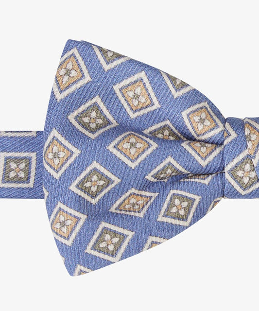  Blauwe zijden vlinderdas met print Profuomo - PPUV30003D 