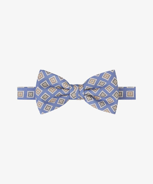  Blauwe zijden vlinderdas met print Profuomo - PPUV30003D 