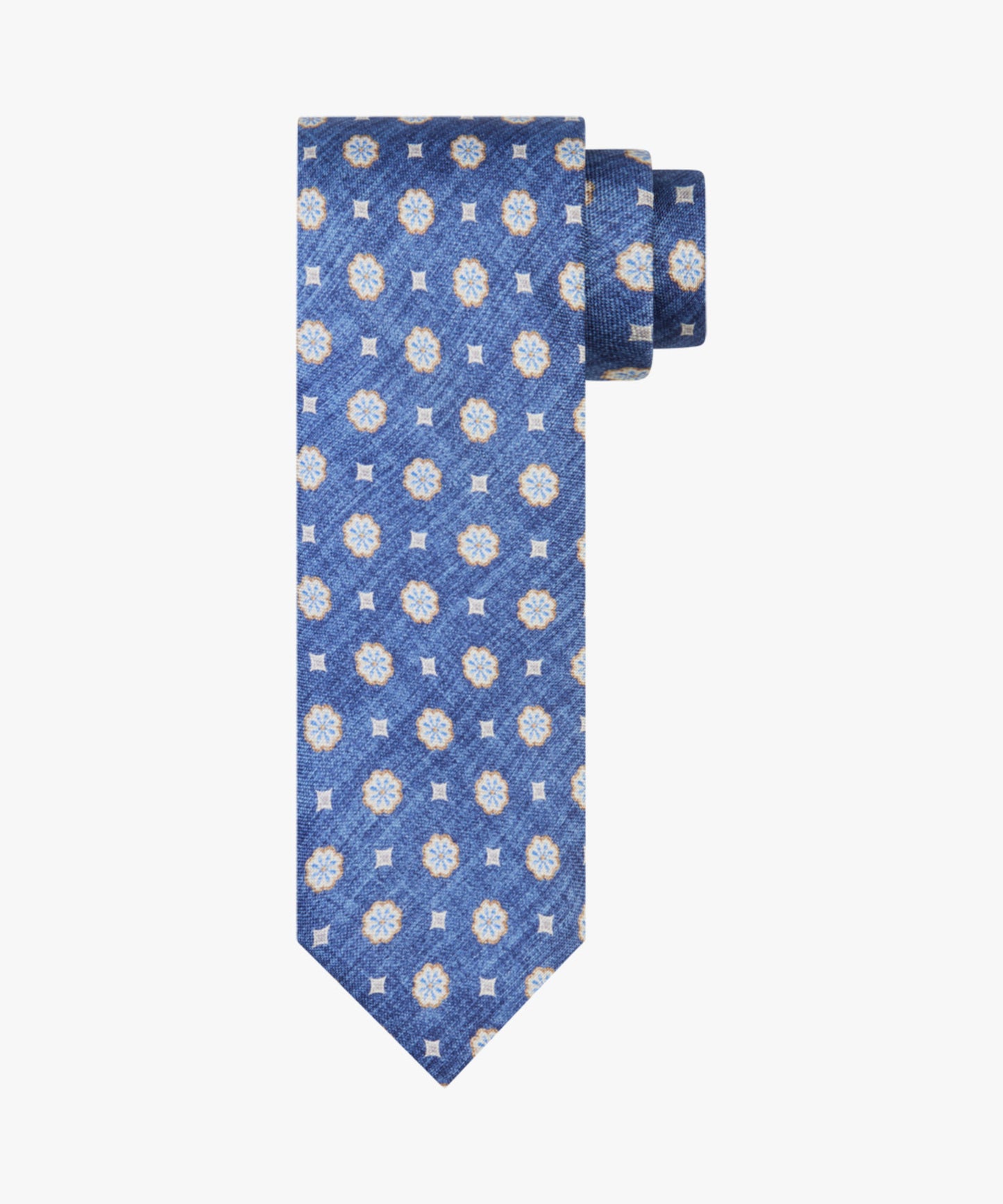 Navy silk tie with print Profuomo - PPVA10031A
