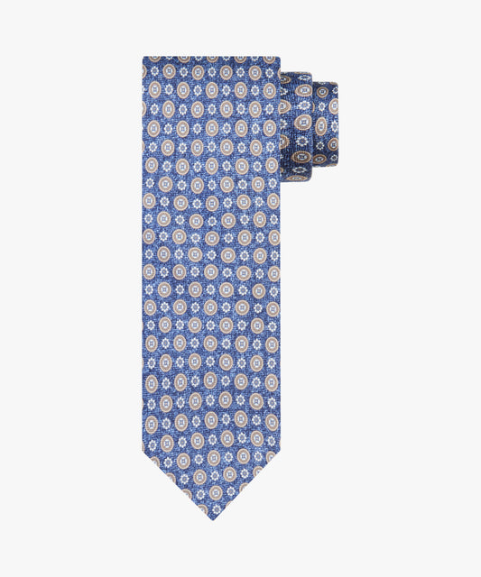 Blue silk tie with print Profuomo - PPVA10036A