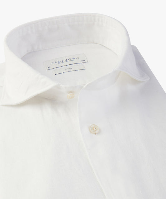 White linnen slim fit shirt Profuomo - PPVH10020A-L-M-N