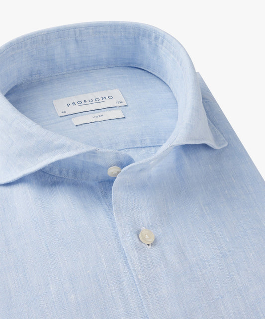 Light blue linnen slim fit shirt Profuomo - PPVH10020A-L-M-N