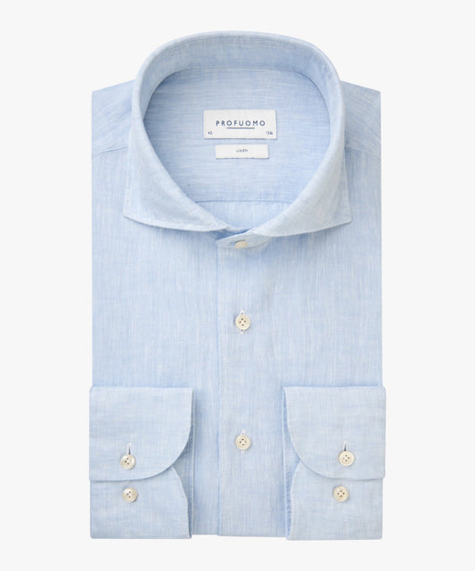 Light blue linnen slim fit shirt Profuomo - PPVH10020A-L-M-N