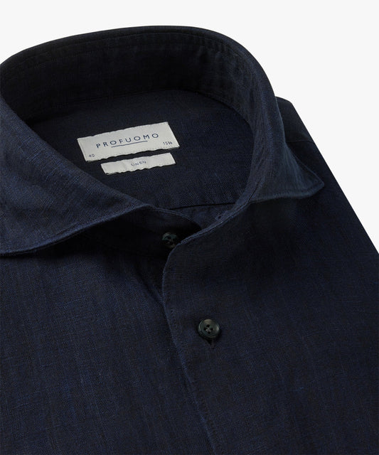 Navy linnen slim fit shirt Profuomo - PPVH10020A-L-M-N