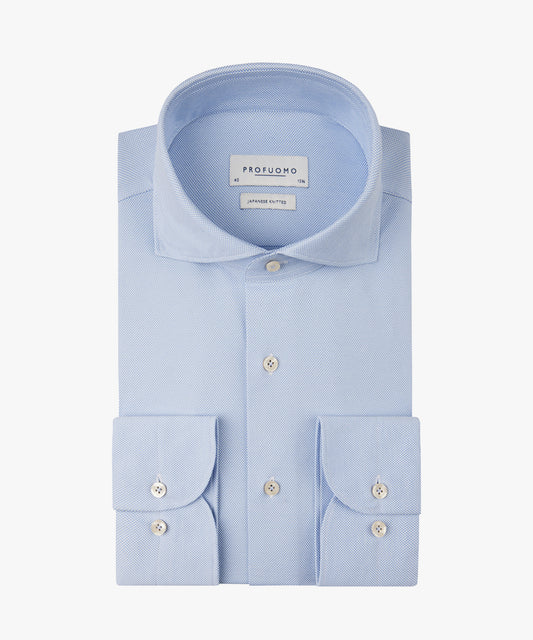 Blue Japanese knitted slim fit shirt Profuomo - PPVH10049B