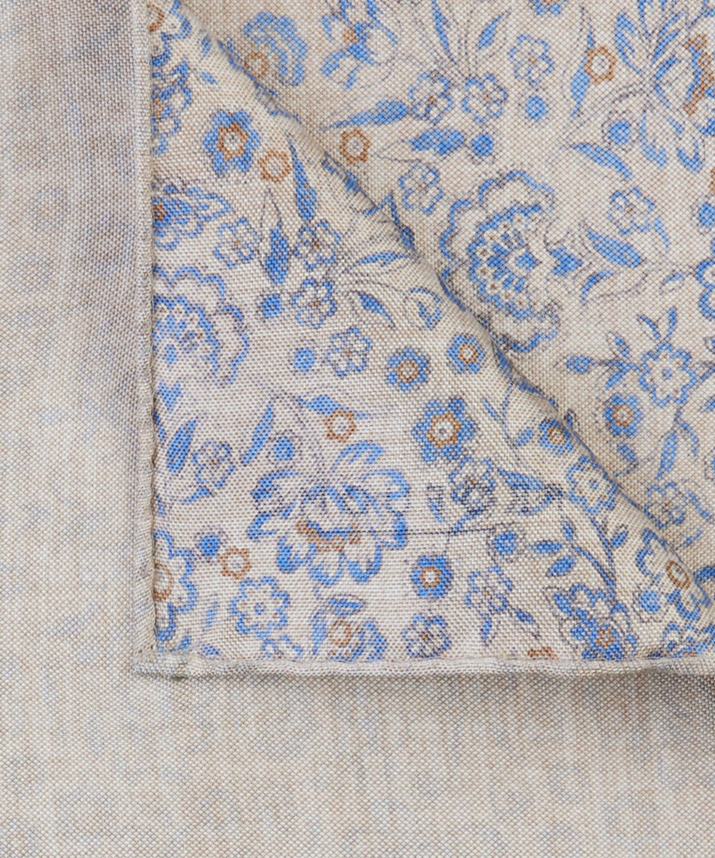 Sand silk pocket square with flowers Profuomo - PPVN10063D