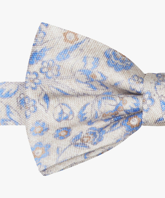  Zandkleurige zijden vlinderdas met bloemen Profuomo - PPVV10063D 