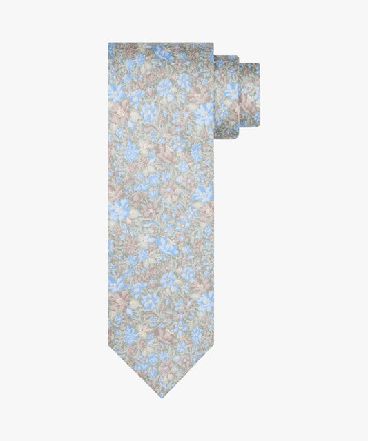 Light green silk tie with flowers Profuomo - PPWA10046D