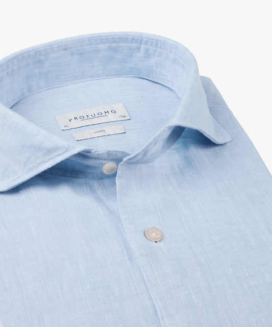 Light blue linnen slim fit shirt Profuomo - PPWH10020A-B-C-G