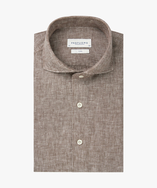 Brown linnen slim fit shirt Profuomo - PPWH10020A-B-C-G