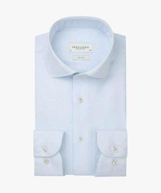Light blue structured slim fit cotton shirt Profuomo - PPWH30004A