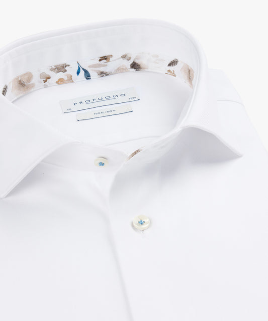 White cotton slim fit shirt Profuomo - PPWH30008A