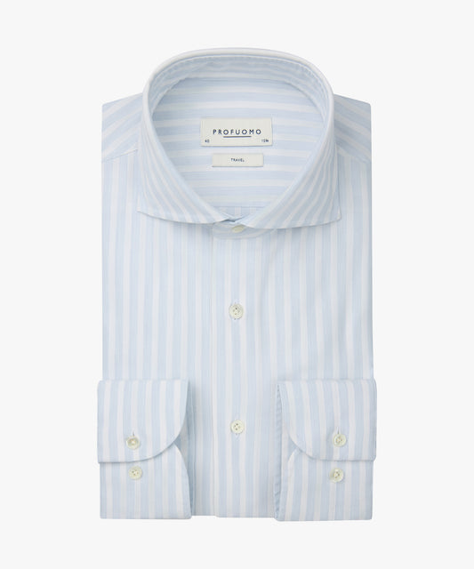 Light blue striped cotton slim fit shirt Profuomo - PPWH30019A