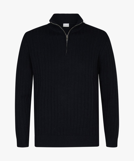 Navy woolen zip pullover Profuomo - PPWJ30019C-E