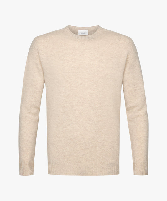 Ecru wool-cashmere crew neck pullover Profuomo - PPWJ30044A-C-D