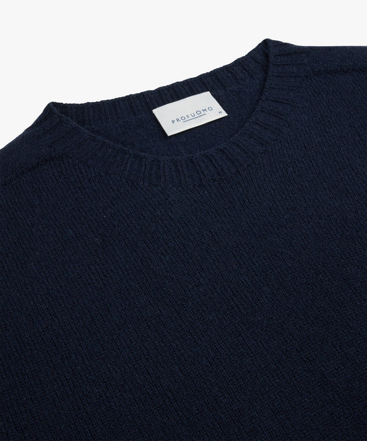 Navy wool-cashmere crew neck pullover Profuomo - PPWJ30044A-C-D
