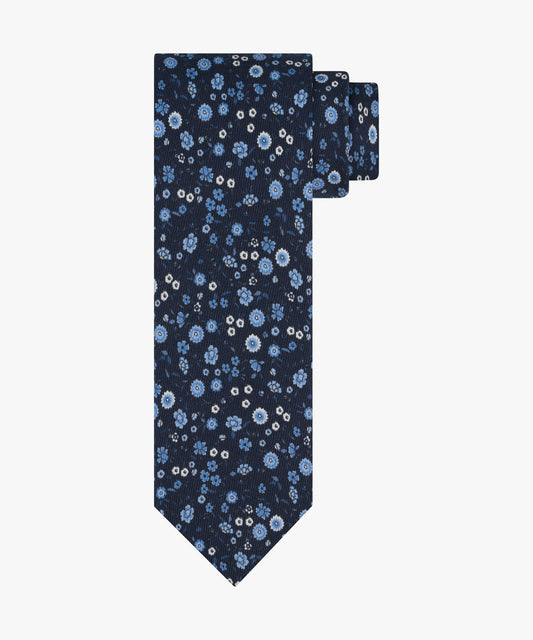 Navy silk tie with print Profuomo - PPXA10024D