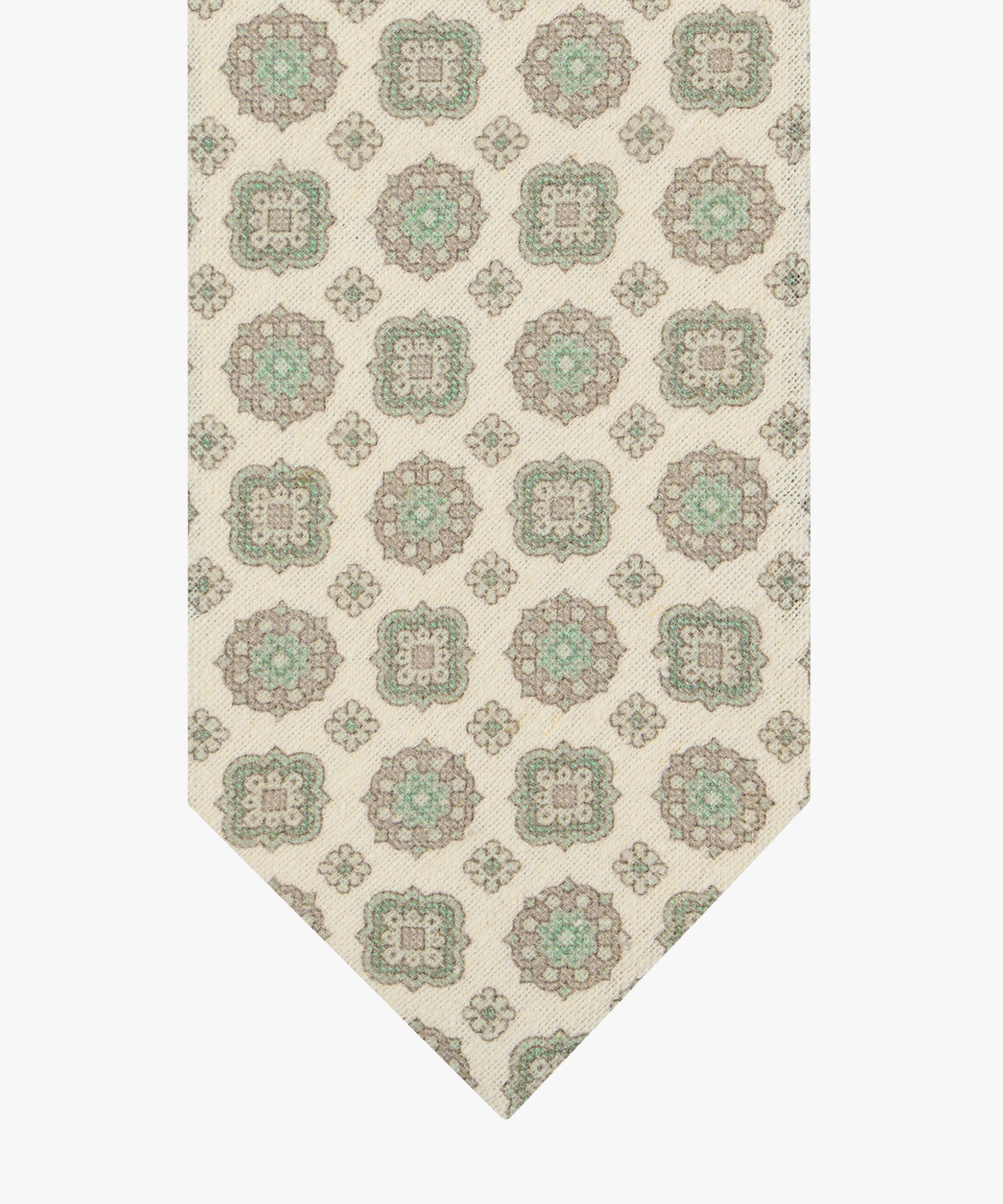 Cream silk tie with print Profuomo - PPXA10038D
