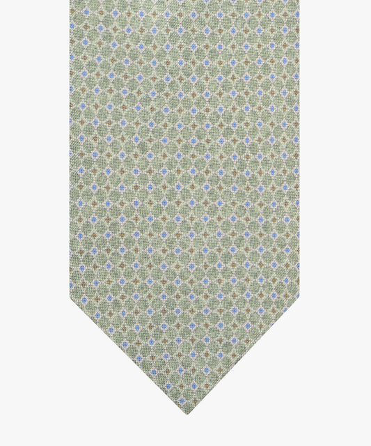 Green silk tie with print Profuomo - PPXA10040C-D