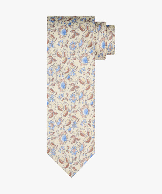 Cream silk tie with print Profuomo - PPXA10042A-B