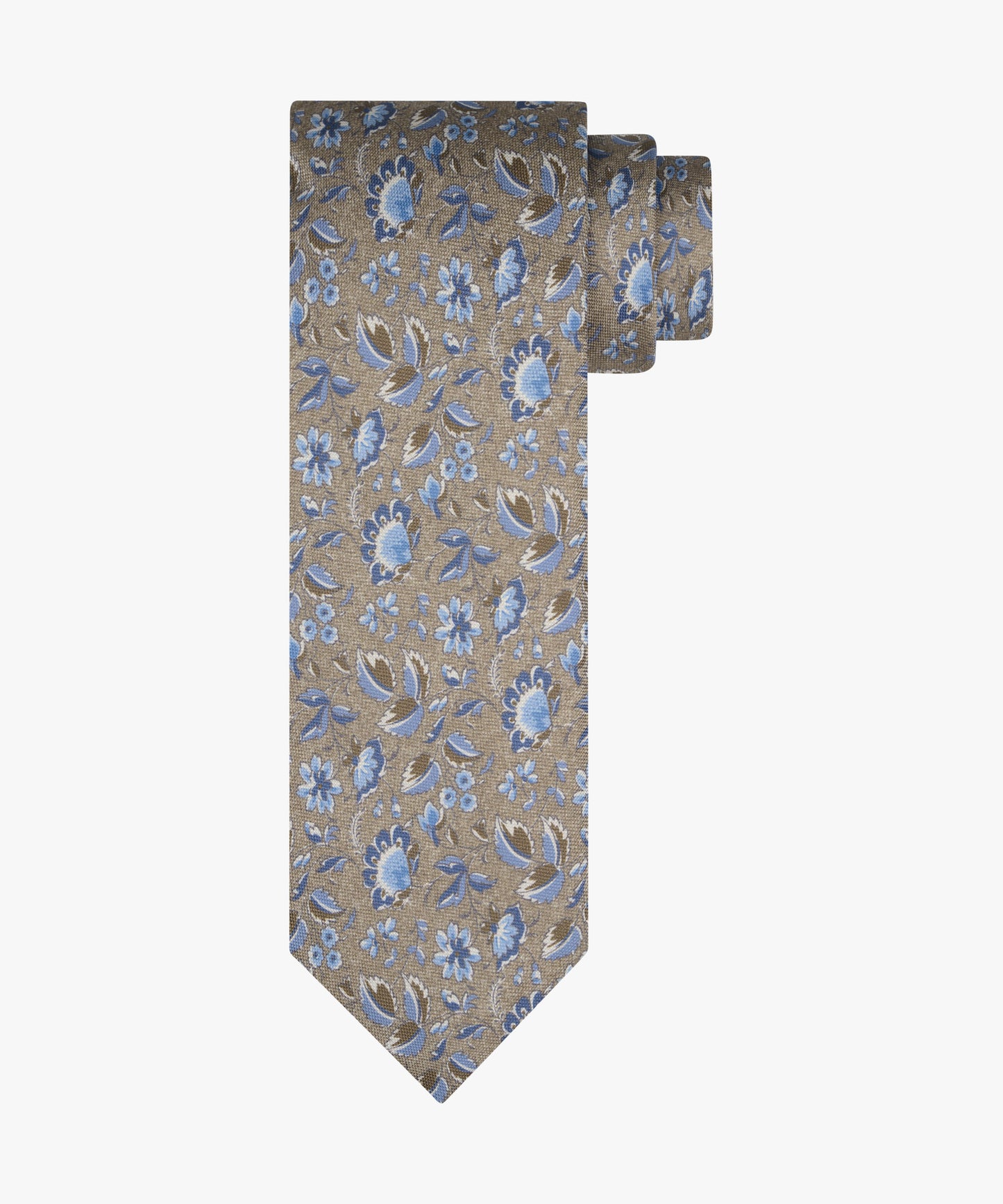 Cream silk tie with print Profuomo - PPXA10042A-B