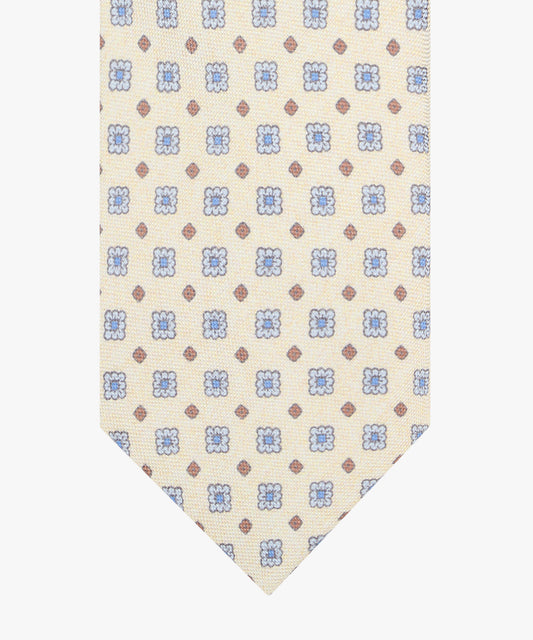 Cream tie with print Profuomo - PPXA10043A
