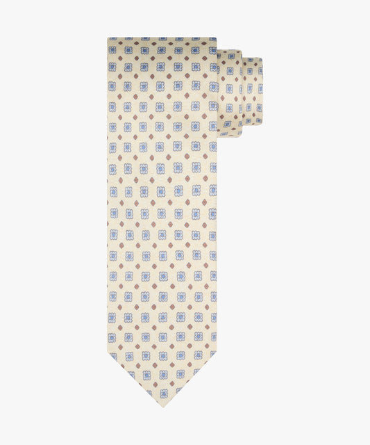 Cream tie with print Profuomo - PPXA10043A