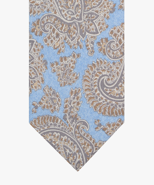 Blue silk tie with print Profuomo - PPXA10044C-D
