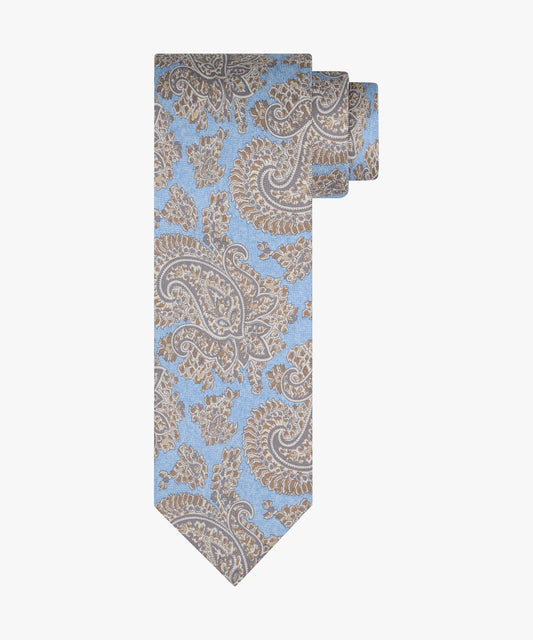 Blue silk tie with print Profuomo - PPXA10044C-D
