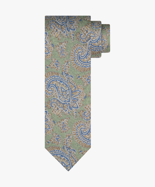 Green silk tie with print Profuomo - PPXA10044C-D