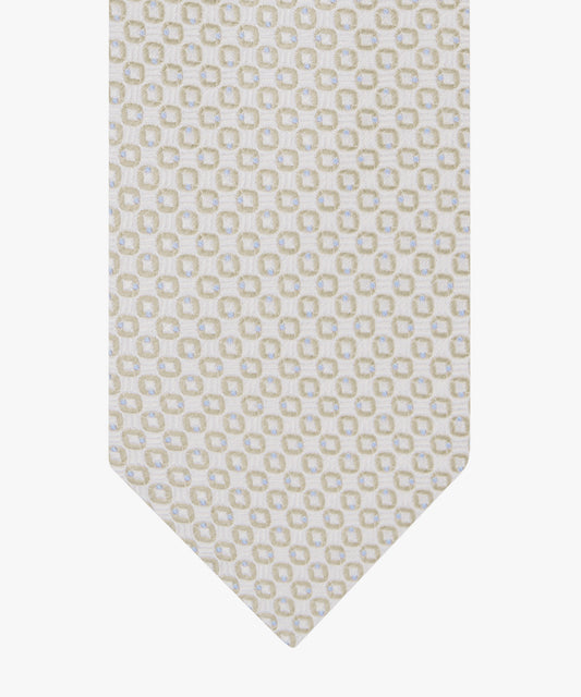 Beige silk tie with print Profuomo - PPXA10055B