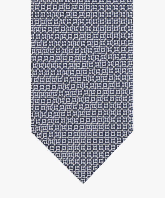 Navy zijden stropdas met print Profuomo - PPXA30007C