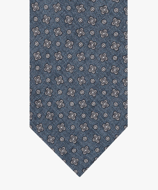 Blauwe zijden stropdas met print Profuomo - PPXA30025C