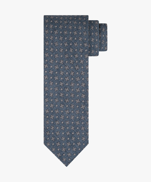 Blauwe zijden stropdas met print Profuomo - PPXA30025C